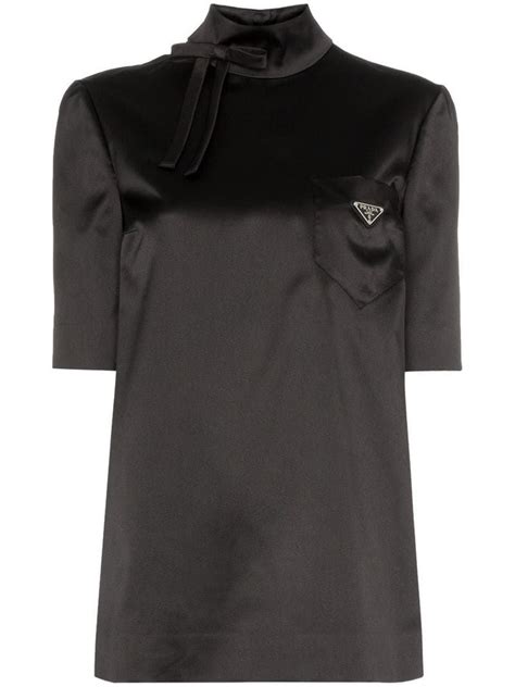 prada blouses|prada nylon high neck top.